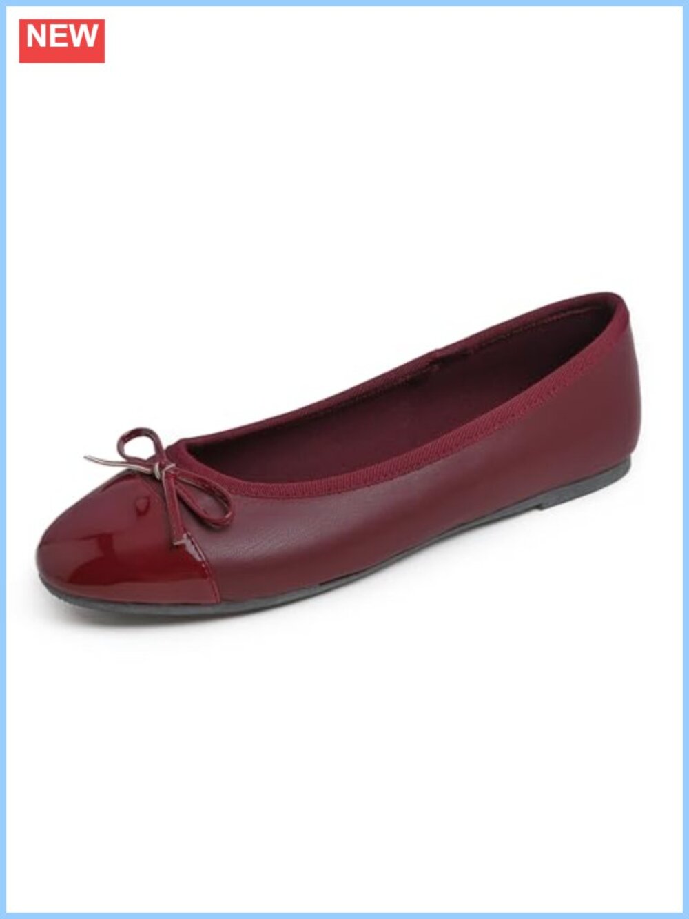 Women's Round Toe Bow Tie Ballet Flat Slip On Dress Shoes